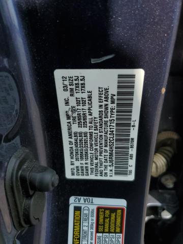 5J6RM4H52CL041715 - 2012 HONDA CR-V EX BLUE photo 13