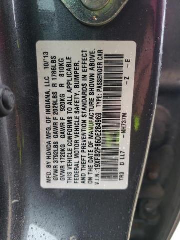 19XFB2F86DE284969 - 2013 HONDA CIVIC EX GRAY photo 12