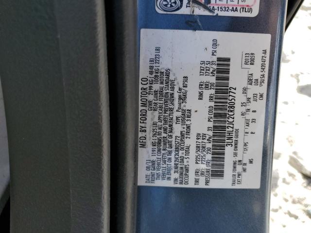 3LNHL2JC2CR805772 - 2012 LINCOLN MKZ BLUE photo 12