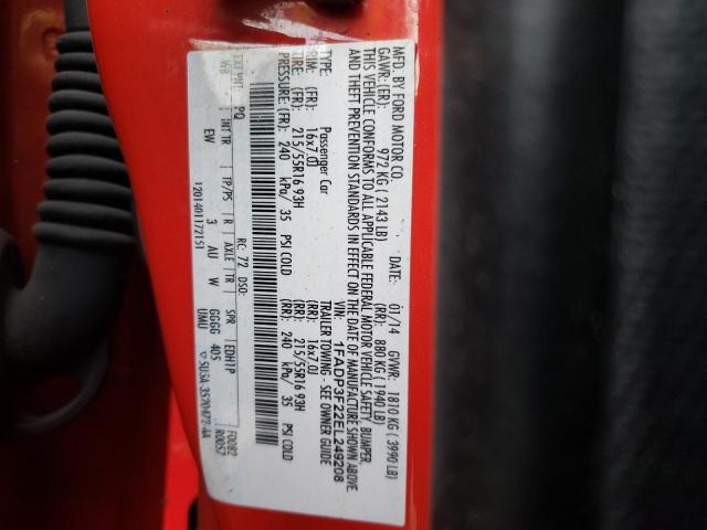 1FADP3F22EL249208 - 2014 FORD FOCUS SE RED photo 12