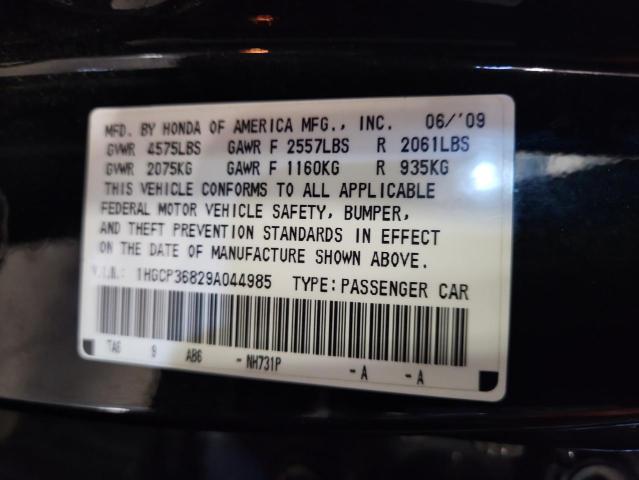 1HGCP36829A044985 - 2009 HONDA ACCORD EXL BLACK photo 13