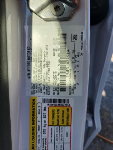 3FA6P0LUXKR222154 - 2019 FORD FUSION SE თეთრი ფოტო 12