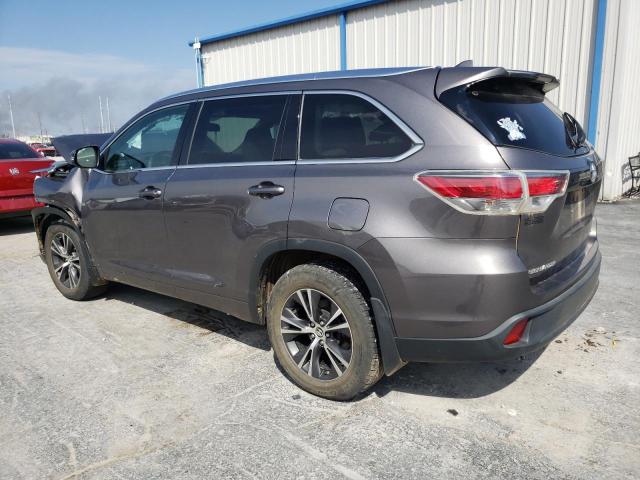 5TDJKRFH5GS237798 - 2016 TOYOTA HIGHLANDER XLE GRAY photo 2