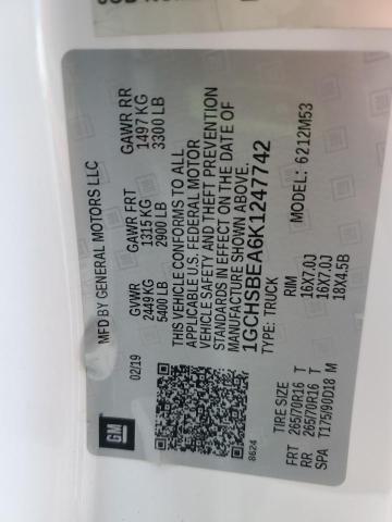 1GCHSBEA6K1247742 - 2019 CHEVROLET COLORADO WHITE photo 12