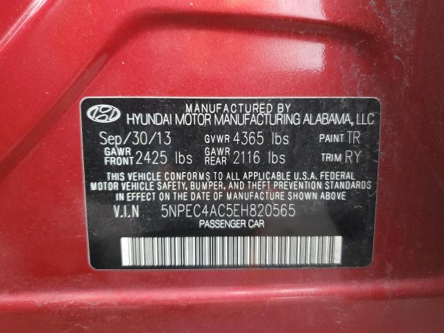 5NPEC4AC5EH820565 - 2014 HYUNDAI SONATA SE RED photo 12