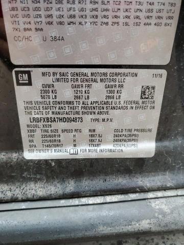 LRBFXBSA7HD094873 - 2017 BUICK ENVISION ESSENCE BLACK photo 12