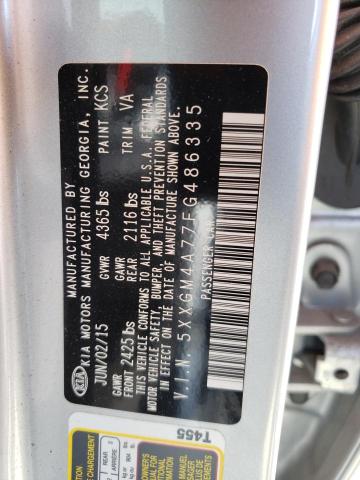 5XXGM4A77FG486335 - 2015 KIA OPTIMA LX SILVER photo 12