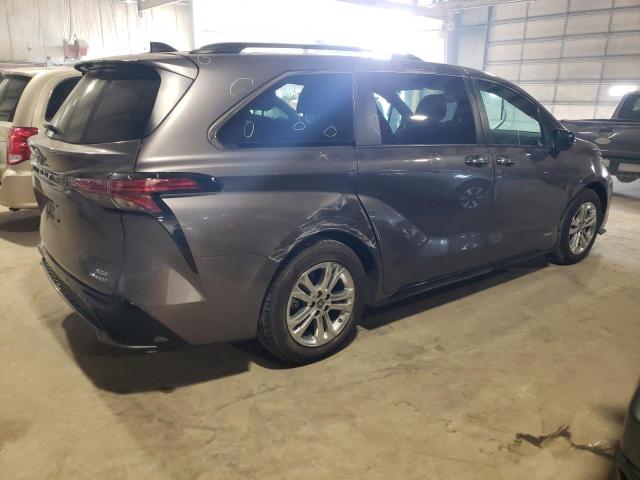 5TDXSKFC0MS037199 - 2021 TOYOTA SIENNA XSE GRAY photo 3