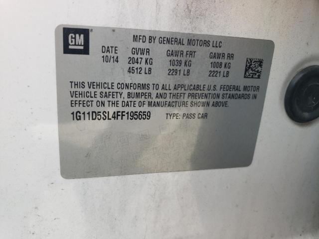 1G11D5SL4FF195659 - 2015 CHEVROLET MALIBU 2LT WHITE photo 12