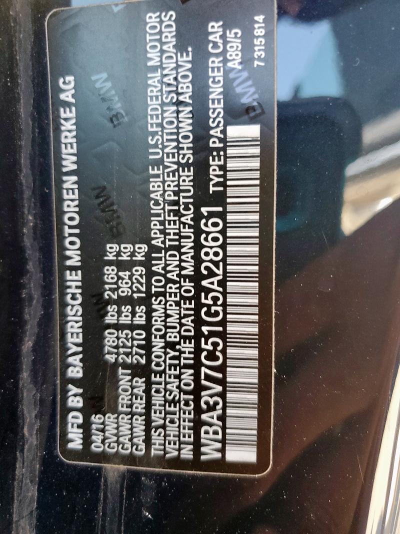 WBA3V7C51G5A28661 - 2016 BMW 428 I SULEV BLUE photo 12