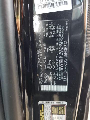 5NMP2DG18RH005698 - 2024 HYUNDAI SANTA FE SEL Schwarz Foto 12