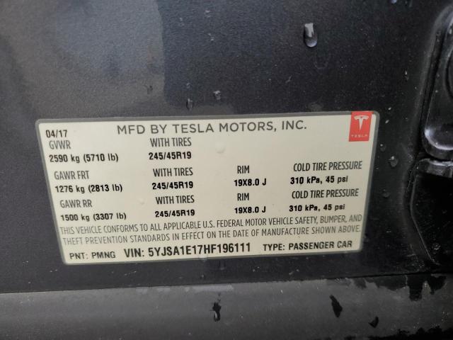 5YJSA1E17HF196111 - 2017 TESLA MODEL S Narıncı foto 13