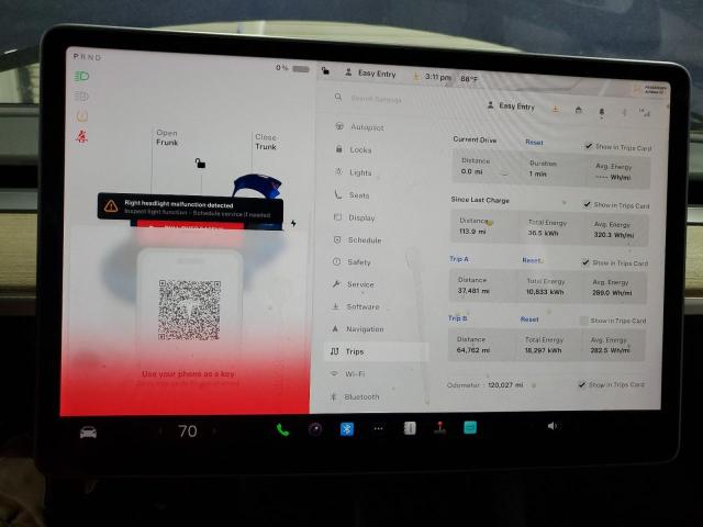 5YJ3E1EA6NF372537 - 2022 TESLA MODEL 3 BLUE photo 9