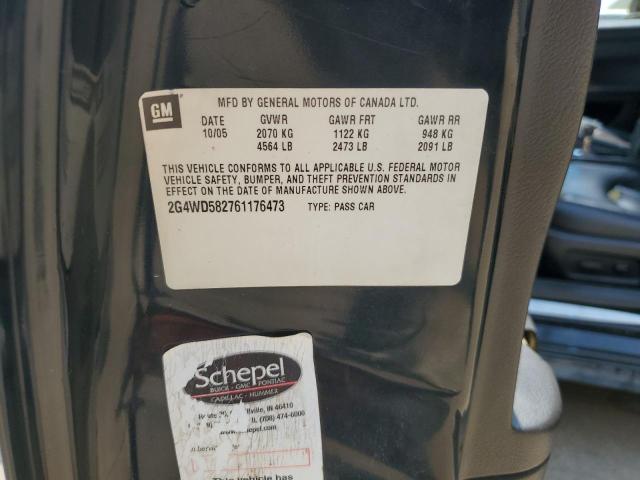 2G4WD582761176473 - 2006 BUICK LACROSSE CXL შავი ფოტო 12