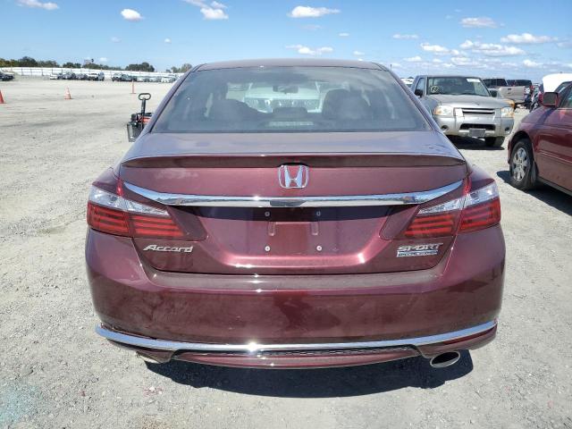 1HGCR2F10HA206182 - 2017 HONDA ACCORD SPORT SPECIAL EDITION BURGUNDY photo 6