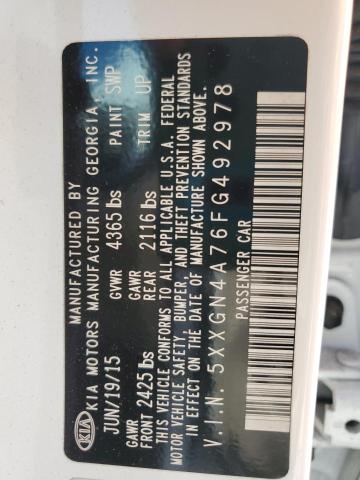 5XXGN4A76FG492978 - 2015 KIA OPTIMA EX WHITE photo 12