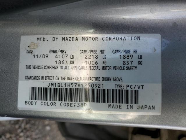 JM1BL1H57A1250921 - 2010 MAZDA 3 S GRAY photo 12