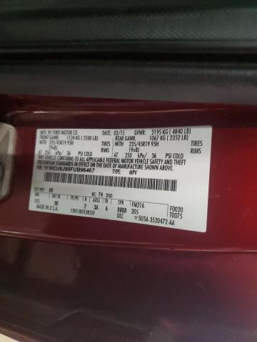 1FMCU9J95FUB96467 - 2015 FORD ESCAPE TITANIUM RED photo 14