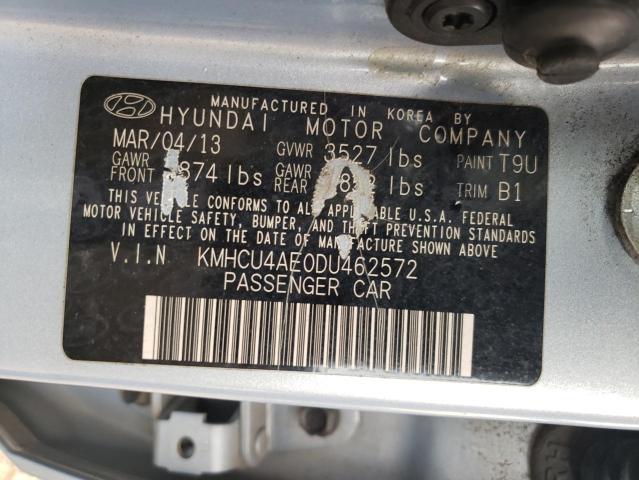 KMHCU4AE0DU462572 - 2013 HYUNDAI ACCENT GLS BLUE photo 12