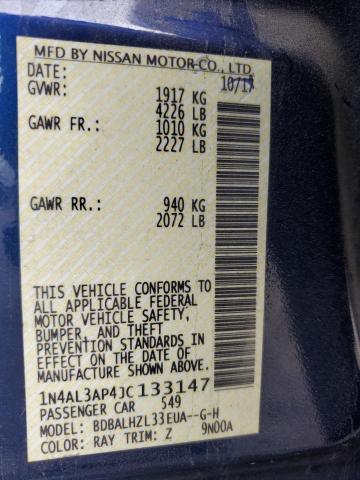 1N4AL3AP4JC133147 - 2018 NISSAN ALTIMA 2.5 Mavi foto 12