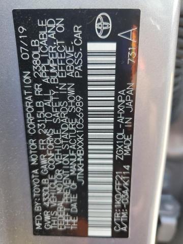 JTNKHMBXXK1056989 - 2019 TOYOTA C-HR XLE Srebrny zdjęcie 12