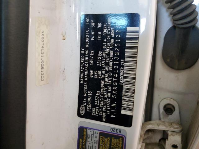 5XXGT4L31JG251323 - 2018 KIA OPTIMA LX WHITE photo 12