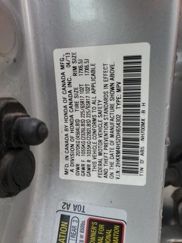 2HKRM4H52DH654302 - 2013 HONDA CR-V EX SILVER photo 12