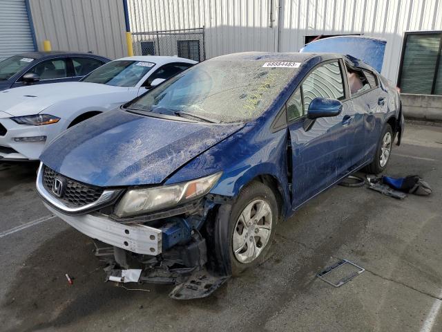 19XFB2F58EE235117 - 2014 HONDA CIVIC LX BLUE photo 1