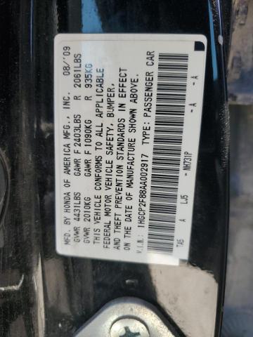 1HGCP2F88AA002917 - 2010 HONDA ACCORD EXL BLACK photo 12