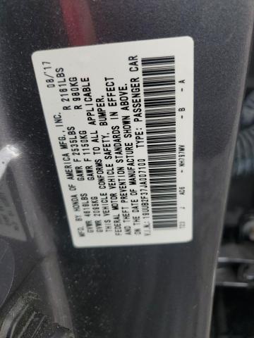 19UUB2F37JA007100 - 2018 ACURA TLX GRAY photo 12