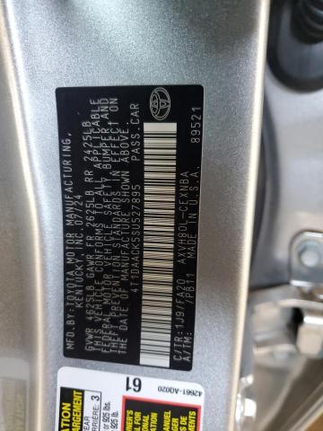 4T1DAACK5SU527895 - 2025 TOYOTA CAMRY XSE SILVER photo 12