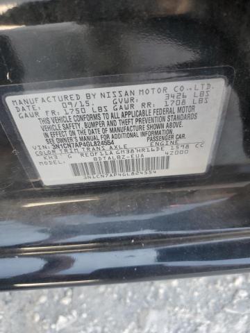 3N1CN7AP4GL824554 - 2016 NISSAN VERSA S 黑色 照片 12