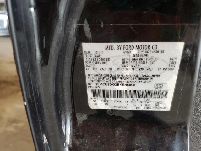 1FMCU9DG2BKB46898 - 2011 FORD ESCAPE XLT أسود صورة 13