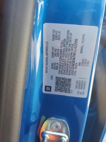 1GCGSDEN7M1142205 - 2021 CHEVROLET COLORADO Z71 BLUE photo 13