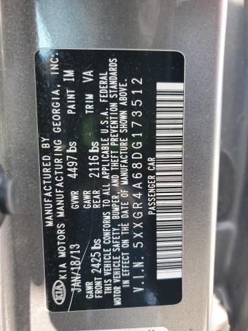 5XXGR4A68DG173512 - 2013 KIA OPTIMA SX Сұр фото 13