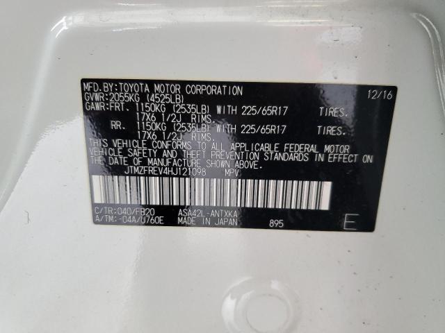 JTMZFREV4HJ121098 - 2017 TOYOTA RAV4 LE 白色 照片 13