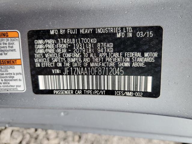 JF1ZNAA10F8712045 - 2015 TOYOTA SCION FR-S 灰色 照片 12