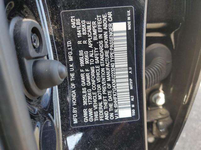 SHHFK7G4XMU223240 - 2021 HONDA CIVIC SPORT 黑色 照片 13