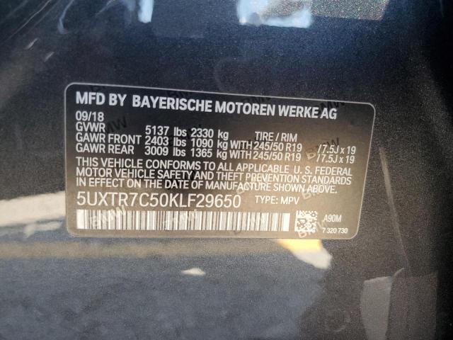 5UXTR7C50KLF29650 - 2019 BMW X3 SDRIVE30I GRAY photo 13