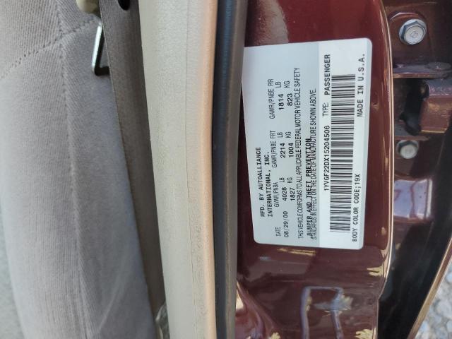 1YVGF22DX15204506 - 2001 MAZDA 626 ES MAROON photo 12