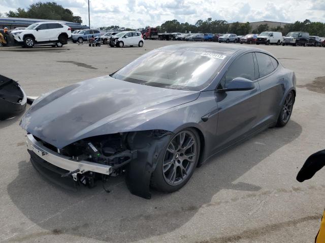 5YJSA1E55NF486166 - 2022 TESLA MODEL S Մոխրագույն լուսանկար 1