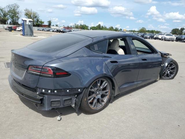 5YJSA1E55NF486166 - 2022 TESLA MODEL S Մոխրագույն լուսանկար 3