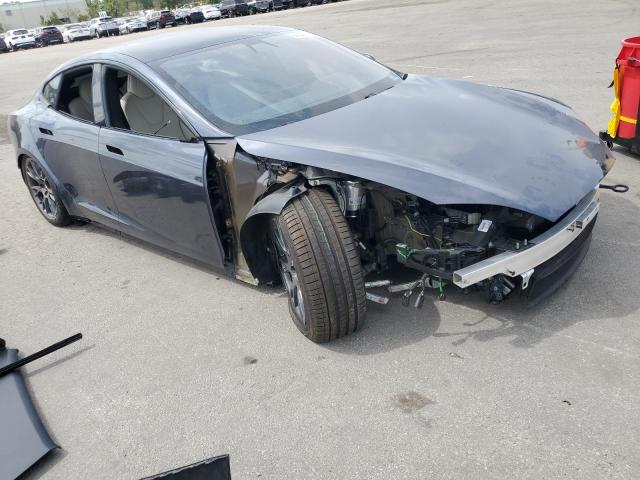 5YJSA1E55NF486166 - 2022 TESLA MODEL S Մոխրագույն լուսանկար 4