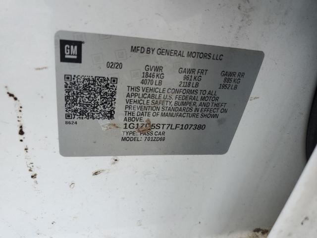 1G1ZD5ST7LF107380 - 2020 CHEVROLET MALIBU LT WHITE photo 12