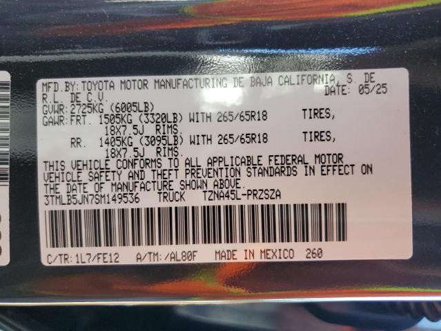 3TMLB5JN7SM149536 - 2025 TOYOTA TACOMA DOUBLE CAB GRAY photo 13