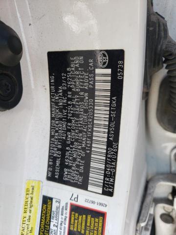 4T4BF1FK8CR205330 - 2012 TOYOTA CAMRY BASE WHITE photo 12