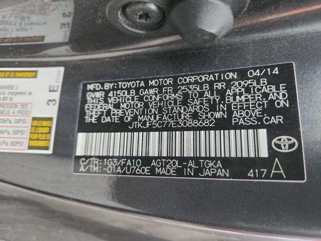 JTKJF5C77E3088682 - 2014 TOYOTA SCION TC GRAY photo 12