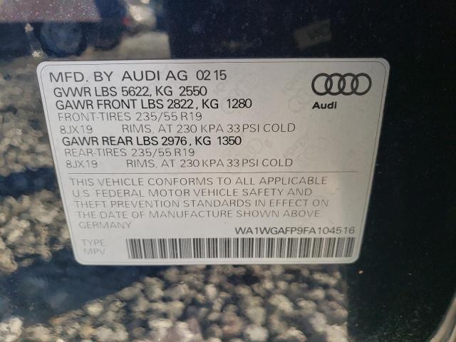 WA1WGAFP9FA104516 - 2015 AUDI Q5 PRESTIGE BLACK photo 13