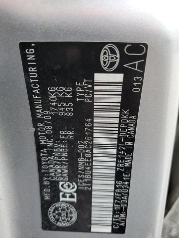 2T1BU4EE8AC261764 - 2010 TOYOTA COROLLA BASE ვერცხლისფერი ფოტო 12