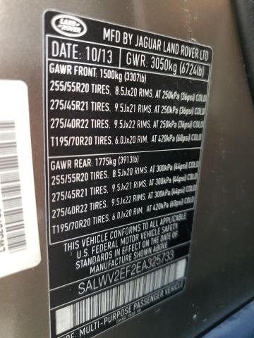 SALWV2EF2EA325733 - 2014 LAND ROVER RANGE ROVE AUTOBIOGRAPHY TAN photo 13